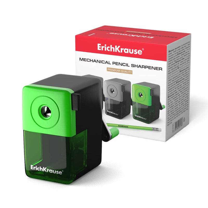 ErichKrause Mechanical Pencil Sharpener with Container - Assorted Colors - Image 1